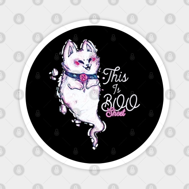 This is boo sheet funny halloween cat ghost Magnet by Trendsdk